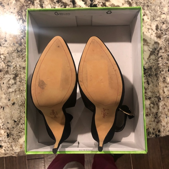 Sam Edelman Julian Suede Heel with Gold Buckle - Picture 4 of 8